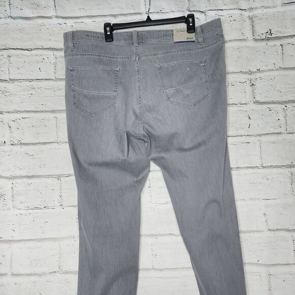 Brax Feel Good Cadiz Straight Leg Jean Pants Mens Size 42x34 Light Gray - Picture 7 of 12